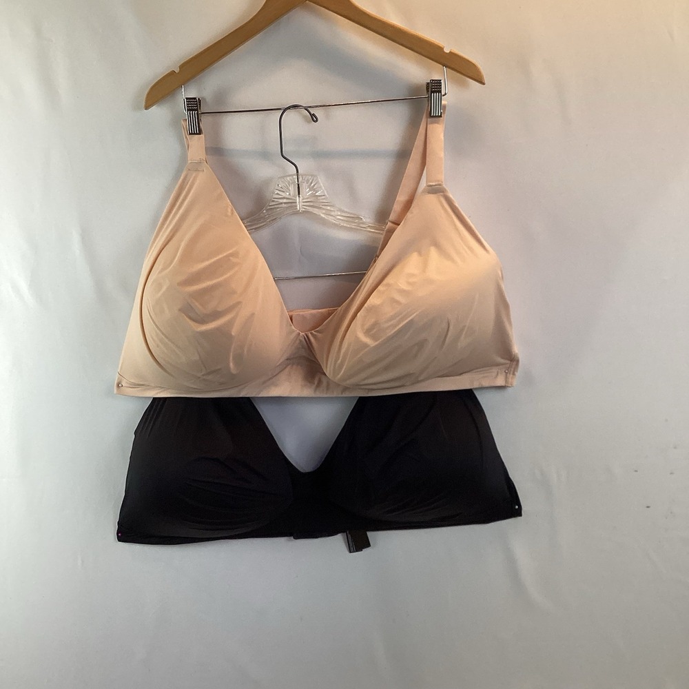 Amazon Essentials Women's Demi Cup Bra Black & Nude 2 Pack Size 6X 4 Clasp